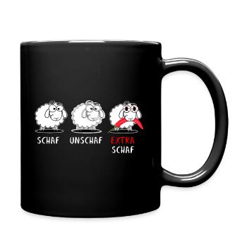 Schaf Chili Wortspiel Chilischote Scharf  - Tasse einfarbig - Schwarz - Rechts