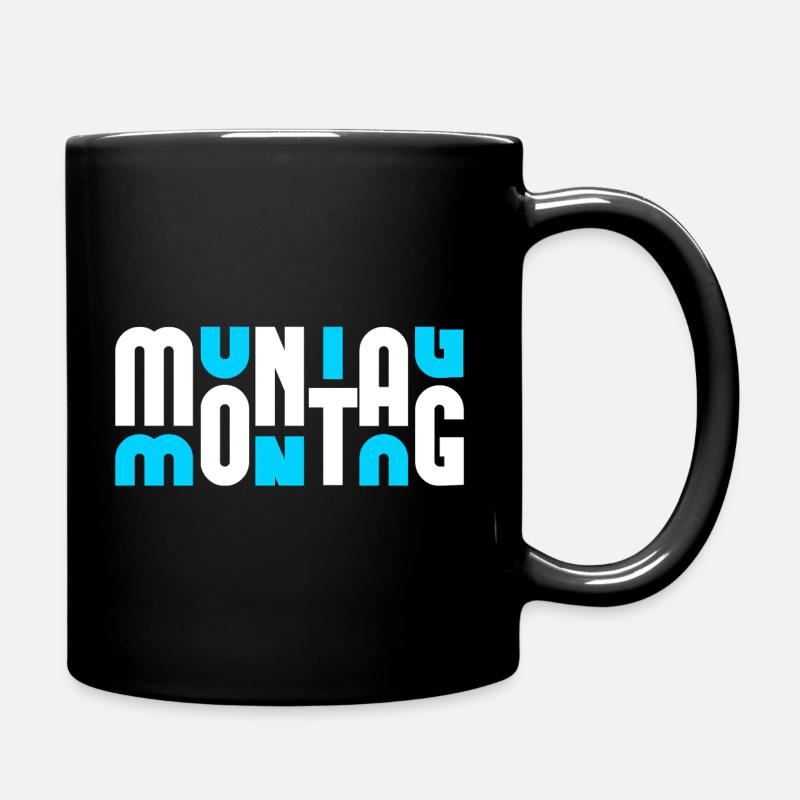 Motif Monday Blanc/Cyan - Mug uni - noir