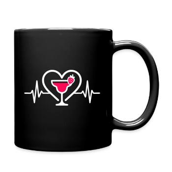 Daiquiri Heart Strawberry Cocktail - Full Colour Mug - black - Right