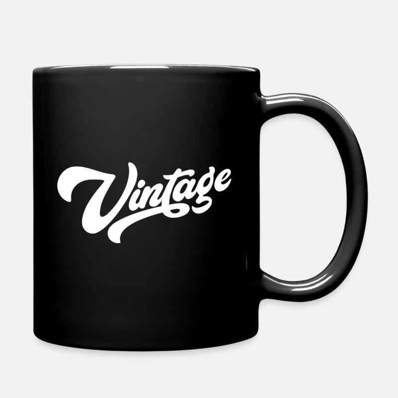 Vintage Weiß - Tasse einfarbig - Schwarz