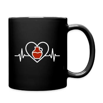 Pottery Heart Ceramic Vase Creative Art - Full Colour Mug - black - Right