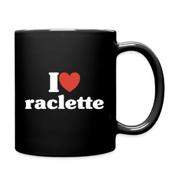 Ich liebe Raclette liebe Humor Käse Geschenkski - Tasse einfarbig - Schwarz - Rechts