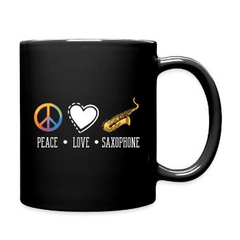 Saxofon - Tasse einfarbig - Schwarz - Rechts