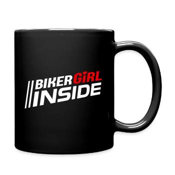 Biker Girl à l’intérieur des lettres (les couleurs peuvent être changées) - Mug uni - noir - Droite