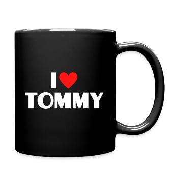 I Love Tommy Red Heart Retro Statement - Full Colour Mug - black - Right