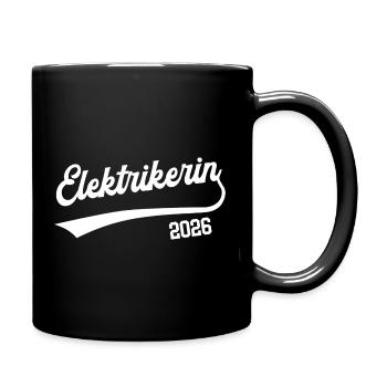 Electrician 2026 Electrician Woman Training Apprenticeship - Full Colour Mug - black - Right