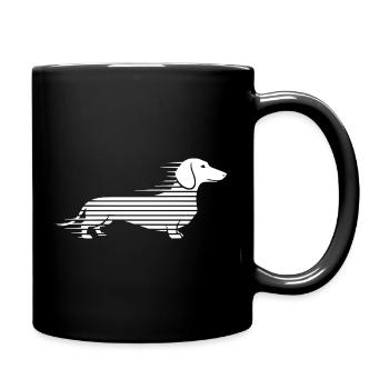 Striped dachshund in the run - Full Colour Mug - black - Right