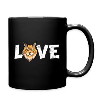 Maine Coon Cat LOVE Cute Kitten Pet Owner Gift - Full Colour Mug - black - Right