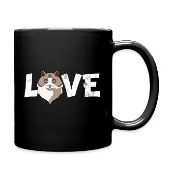 Ragdoll Cat Lover Cat Mom Cat Dad Kitten - Full Colour Mug - black - Right