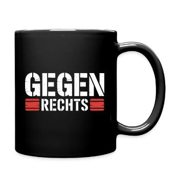Contre la droite - Slogan drôle Antifa - Mug uni - noir - Droite