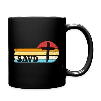 Redeemed Cross Retro Bible Christian Faith Jesus - Full Colour Mug - black - Right