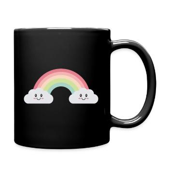 Nuages arc-en-ciel - Mug uni - noir - Droite