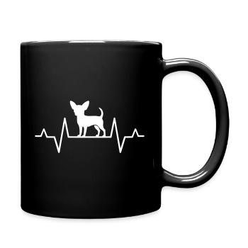 Gift Idea Chihuahua Heartbeat Silhouette - Full Colour Mug - black - Right