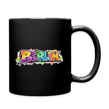 Berlin Graffiti Farbexplosion - Tasse einfarbig - Schwarz - Rechts