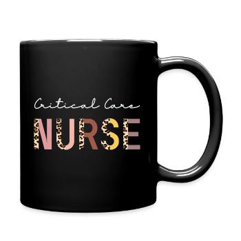 Critical Care Nurse CCN Boho Design - Full Colour Mug - black - Right