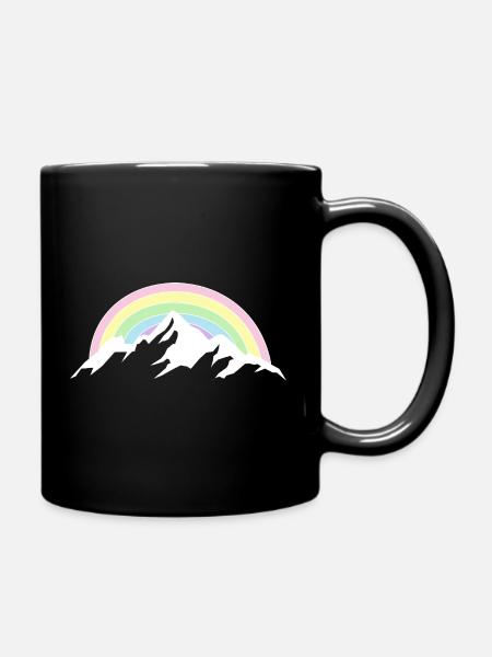 Berg Regenbogen Naturliebhaber - Tasse einfarbig - Schwarz