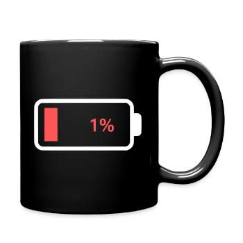 Icône de batterie vide à 1 % - Mug uni - noir - Droite