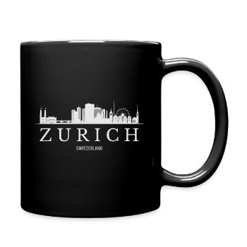 Zurich Skyline, Zurich Switzerland - Full Colour Mug - black - Right