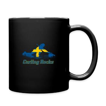 Curling Rocks Sweden Fan Merch - Full Colour Mug - black - Right