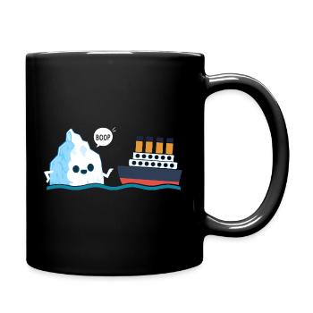 Titanic Funny Titanic und I-ceberg Boop Parodie - Tasse einfarbig - Schwarz - Rechts