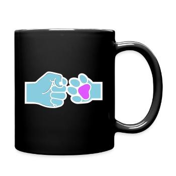 Fist Paw Check Human Animal Team - Full Colour Mug - black - Right