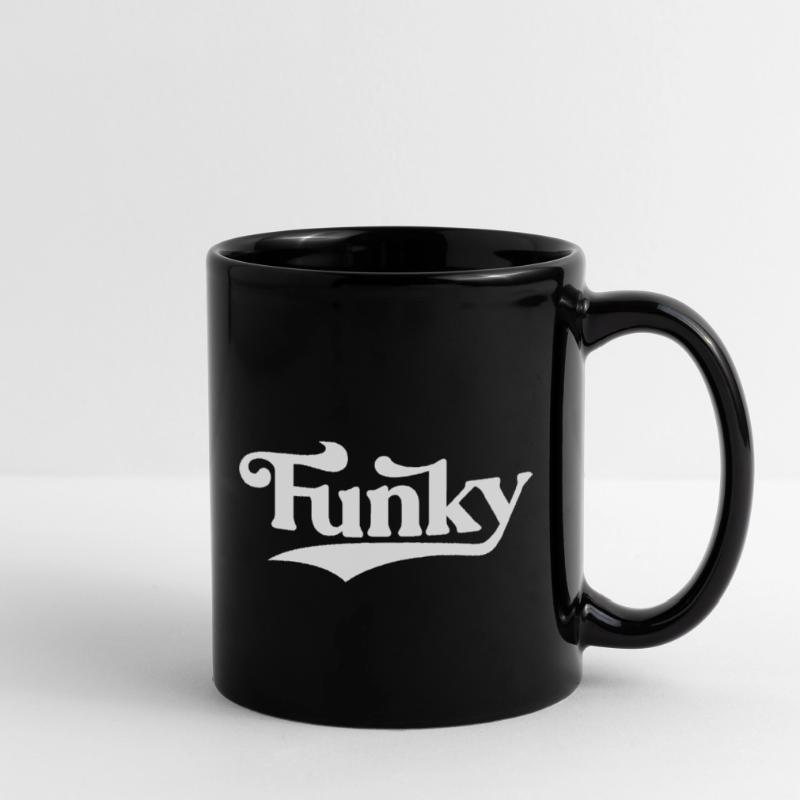 Funky Retro Script Logo Tasse einfarbig
