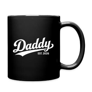 Papas 2026er Papa als frischgebackener Vater Geschenk - Tasse einfarbig - Schwarz - Rechts