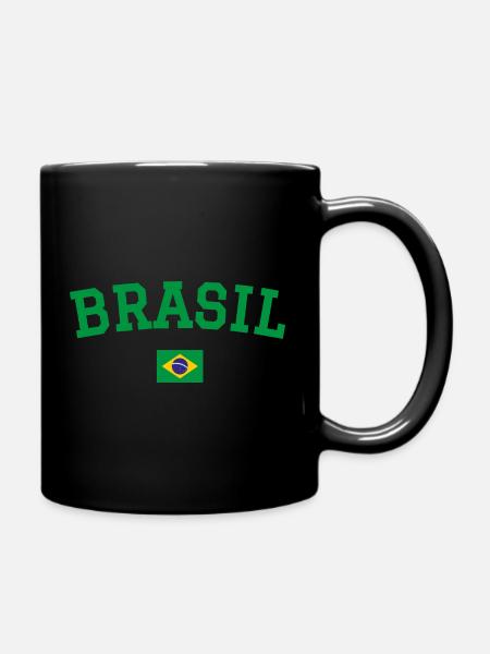 Brasilien Flagge Design Grün - Tasse einfarbig - Schwarz
