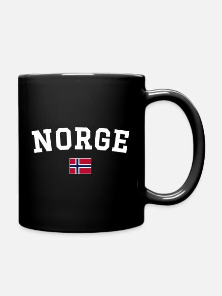 Drapeau norvégien en blanc - Mug uni - noir