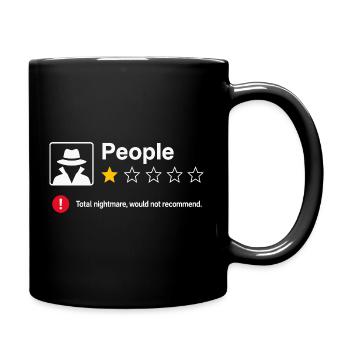Critique 1 étoile de People Sarcasme drôle - Mug uni - noir - Droite