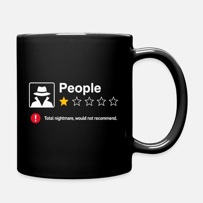 Menschen 1 Stern Bewertung Lustiges Sarkasmus - Tasse einfarbig - Schwarz
