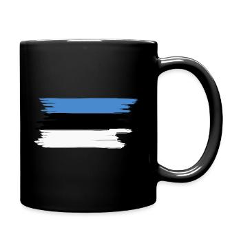 Drapeau estonien - Mug uni - noir - Droite