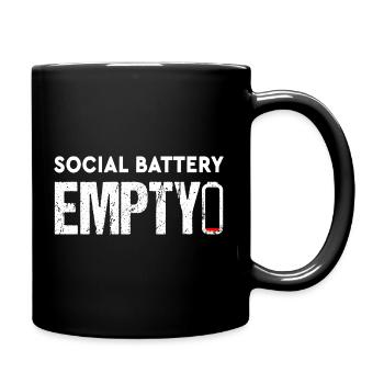Batterie sociale Vide Introverti drôle Dire - Mug uni - noir - Droite