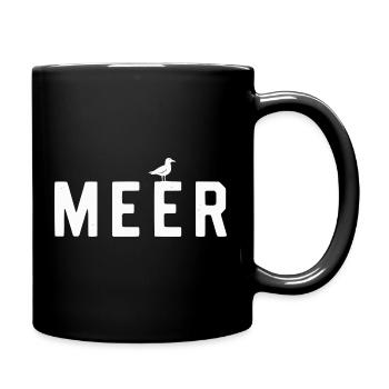 MEER Möwe Minimalistisches Stranddesign Urlaub - Tasse einfarbig - Schwarz - Rechts