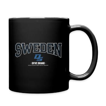 Motif bleu blason du streetwear suédois - Mug uni - noir - Droite