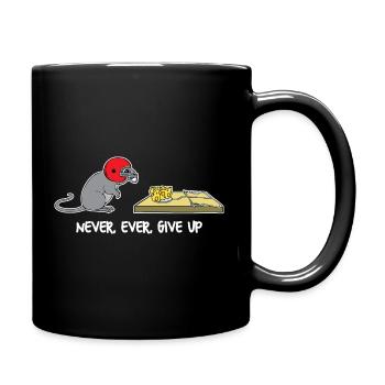 Never ever give up - Full Colour Mug - black - Right