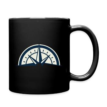 Bergretter Kompass Wappen - Tasse einfarbig - Schwarz - Rechts