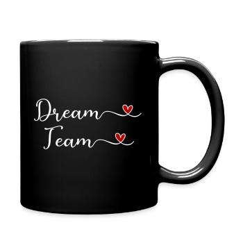 Dream Team Herz Typographie - Tasse einfarbig - Schwarz - Rechts