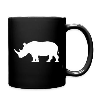 Rhino Silhouette Minimalist - Full Colour Mug - black - Right