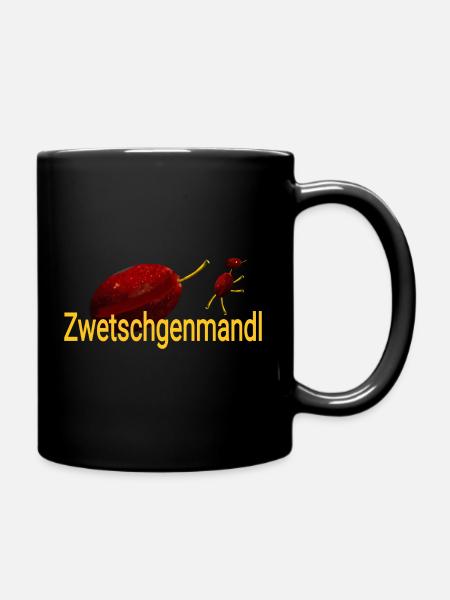 Zwetschgenmandl frucht bayerisch Obstliebhaber - Tasse einfarbig - Schwarz
