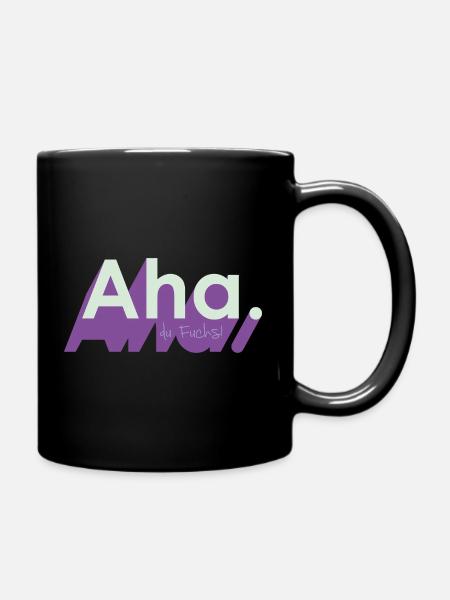 Ah du Fuchs – frecher Wortwitz - Tasse einfarbig - Schwarz