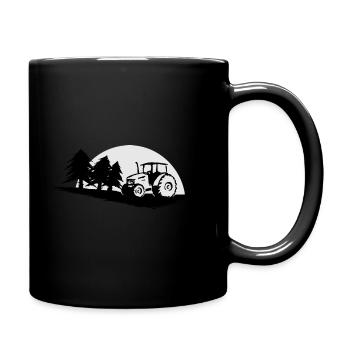 Tractor in the forest farmer - Full Colour Mug - black - Right