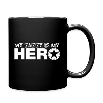 my daddy is my hero - Full Colour Mug - black - Right