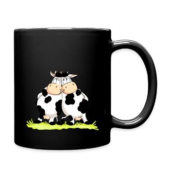 Twin Cows - Tasse einfarbig - Schwarz - Rechts