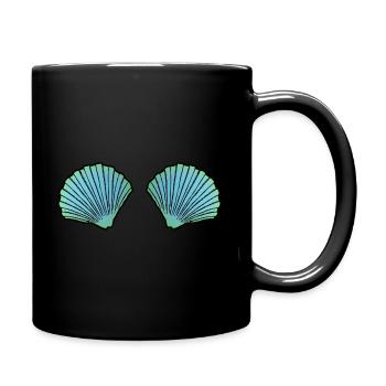 nixe sirène coquillage soutien-gorge Bikini plage - Mug uni - noir - Droite