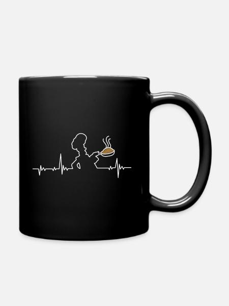 Kochen Herzschlag - Tasse einfarbig - Schwarz