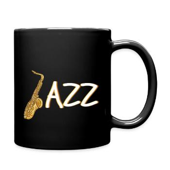 JAZZ Saxophon Saxofonist Shirt Geschenk - Tasse einfarbig - Schwarz - Rechts