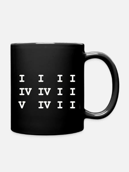 Blues 12 bars - Full Colour Mug - black