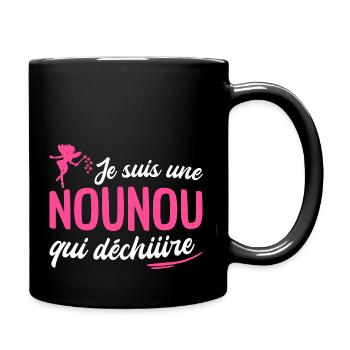 je suis une nounou qui déchire - Mug uni - noir - Droite