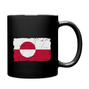 Flag of Greenland - Greenland flag - shabby look - Full Colour Mug - black - Right